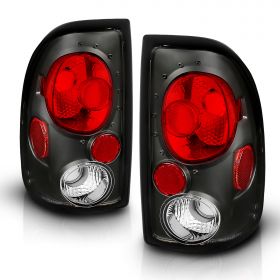 AmeriLite Black Euro Tail Lights For Dodge Dakota - Passenger and Driver Side