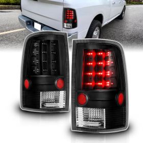 AmeriLite LED Black Replacement Brake Tail Lights Set For 2009-2018 Dodge Ram 1500 2500 3500 - Passenger and Driver Side