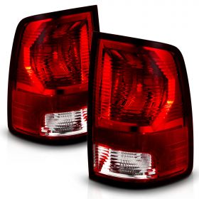AmeriLite for 2009-2018 Dodge Ram 1500 2500 3500 Incandescent Type Red OE Replacement Tail Lights Assembly Pair - Driver and Passenger Side