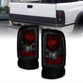 AmeriLite Black Smoke Replacement Brake Tail Lights Set For 94-01 Dodge RAM - Passenger and Driver Side
