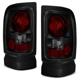 AmeriLite Black Smoke Replacement Brake Tail Lights Set For 94-01 Dodge RAM - Passenger and Driver Side