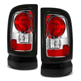 AmeriLite Chrome Replacement Brake Tail Lights Set For 94-01 Dodge RAM - Passenger and Driver Side