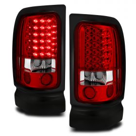 AmeriLite Red/Clear LED Brake Tail Lights Set For 94-01 Dodge Ram 1500 2500 3500 - Passenger and Driver Side