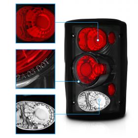 AmeriLite Black Replacement Brake Tail Lights Set For Ford Excursion / Econoline Van - Passenger and Driver Side