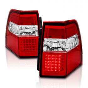 AmeriLite Clear Red LED Replacement Brake Tail Lights For 2007-2017 Ford Expedition - Passenger and Driver Side
