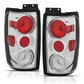 AmeriLite Chrome Replacement Brake Tail Lights Set For 1997-2002 Ford Expedition - Passenger and Driver Side