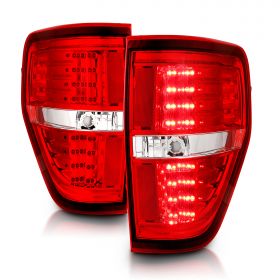 AmeriLite Red/Clear LED Replacement Brake Tail Lights Set For 09-14 Ford F-150 - Passenger and Driver Side