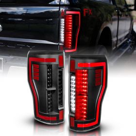 AmeriLite for 2017-2019 Ford Super Duty F250 F350 F450 Replacement Taillights w/LED Tube Pair - Passenger and Driver