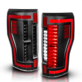 AmeriLite for 2017-2019 Ford Super Duty F250 F350 F450 Replacement Taillights w/LED Tube Pair - Passenger and Driver
