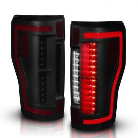 AmeriLite for 2017-2019 Ford Super Duty F250 F350 F450 Replacement Taillights w/LED Tube Pair - Passenger and Driver