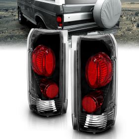 AmeriLite Euro Black Replacement Brake Tail Lights Set For 1989-1996 Ford F-Series / Bronco - Passenger and Driver Side