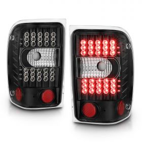 AmeriLite Black LED Replacement Brake Tail Lights For 2001-2011 Ford Ranger - Passenger and Driver Side