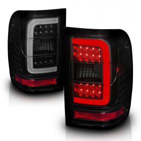 AmeriLite for 2001-2011 Ford Ranger C-Type LED Tube Dark Black Replacement Brake Tail Lights - Passenger and Driver Side