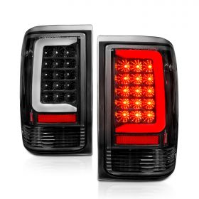 AmeriLite for 1993-1997 Ford Ranger Black C-Type LED Tube Replacement Taillight Set - Passenger and Driver Side