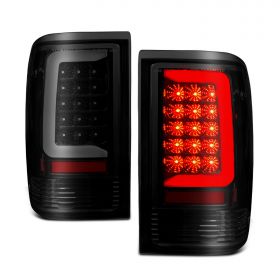 AmeriLite for 1993-1997 Ford Ranger Dark Black C-Type LED Tube Replacement Taillight Set - Passenger and Driver Side
