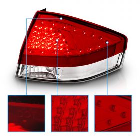 AmeriLite 4 Door/2 Door Led Taillights Red/Clear For Ford Focus - Passenger and Driver Side