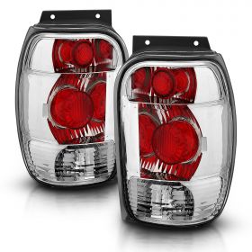 AmeriLite Chrome Replacement Brake Tail Lights Set For 1998-2001 Ford Explorer - Passenger and Driver Side