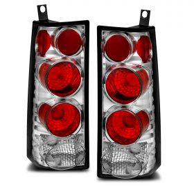 AmeriLite for 2003-2019 Chevy Express / GMC Savana Van Crystal Chrome Taillights Assembly w/Brake Lamps Replacement Set - Passenger and Driver Side