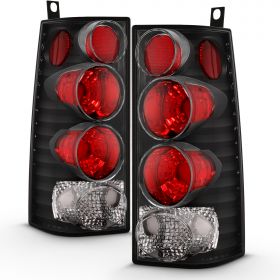 AmeriLite Black Replacement Brake Tail Lights Set For Chevy Express GMC Savana Van - Passenger and Driver Side