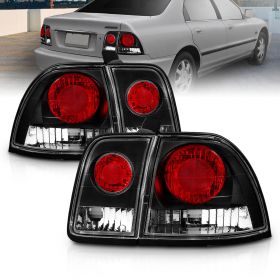AmeriLite Taillights Black For Honda Accord - Passenger and Driver Side