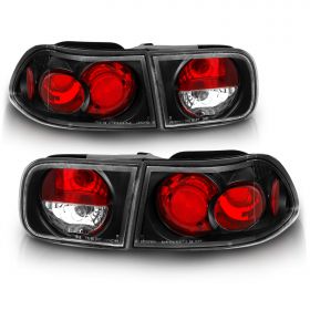 AmeriLite 2/4 Door Taillights Black For Honda Civic - Passenger and Driver Side