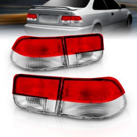 AmeriLite For 1996-2000 Honda Civic Coupe OE Style Red Replacement Brake Tail Lights 4 pcs Set - Passenger and Driver Side
