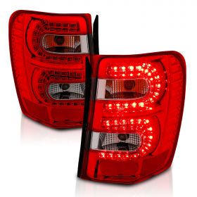 AmeriLite Red/Smoke LED Tail Lights Assembly For 1999-2004 Jeep Grand Cherokee - Passenger and Driver Side