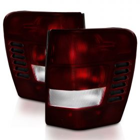 AmeriLite 1999-2004 Dark Red Replacement Tail Lights For Jeep Grand Cherokee - Passenger and Driver Side