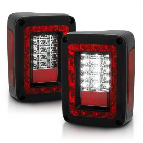 AmeriLite Red/Clear LED Tail Lights set for Jeep Warnger - Passenger and Driver Side