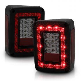 AmeriLite Red/Smoke LED Tail Lights set for Jeep Warnger - Passenger and Driver Side