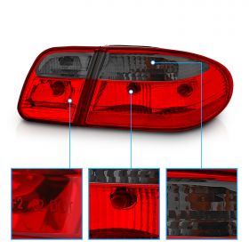 AmeriLite Replacement Taillights Red/Smoke Set (W/O Led) For Mercedes Benz E-Class W210 - Passenger and Driver Side
