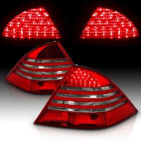AmeriLite LED Taillights Red/Smoke For Mercedes Benz S Class W220 - Passenger and Driver Side