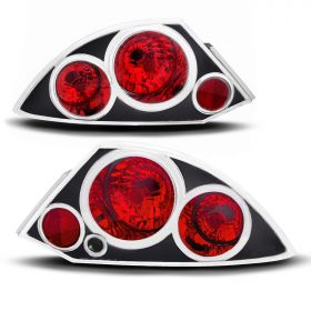 AmeriLite Black Replacement Brake Taillights Set For 2000-2005 Mitsubishi Eclipse - Passenger and Driver Side