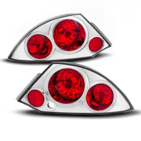 AmeriLite Chrome Replacement Brake Taillights Set For 2000-2005 Mitsubishi Eclipse - Passenger and Driver Side