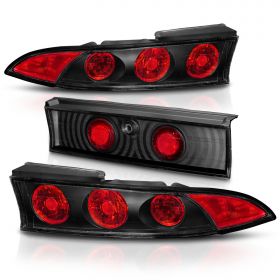 AmeriLite Rear Brake Taillights 3Pcs G2 Black For Mitsubishi Eclipse - Passenger and Driver Side