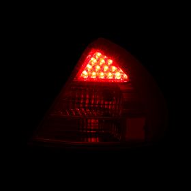 AmeriLite L.E.D Taillights Red/Clear For Mitsubishi Mirage - Passenger and Driver Side