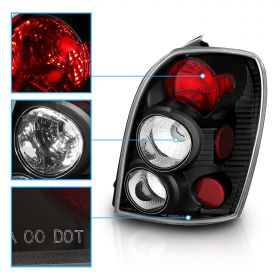 AmeriLite 5 Door Taillights Black For Mazda Protege - Passenger and Driver Side