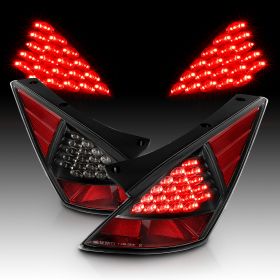 AmeriLite LED Taillights Black For 350Z - Passenger and Driver Side