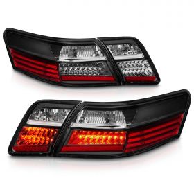 AmeriLite L.E.D Taillights 4 Pcs Black For Toyota Camry - Passenger and Driver Side