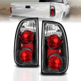 AmeriLite for 2000-2006 Toyota Tundra Standard | Access Cab Euro Black Replacement Brake Tail Lights Assembly Pair - Passenger and Driver Side