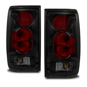 AmeriLite Black Smoke Replacement Brake Tail Lights Set For 89-95 Toyota Pickup - Passenger and Driver Side