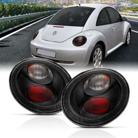 AmeriLite Taillights Black For Volkswagen Beetle - Passenger and Driver Side