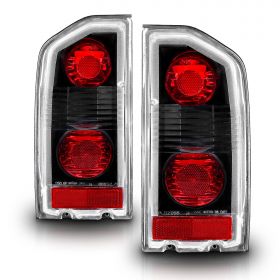 AmeriLite Black Replacement Brake Tail Lights Set For Suzuki Vitara - Passenger and Driver Side