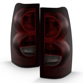 CHEVY SILVERADO 04-07 T.L DARK RED AND SMOKE LENS (BLACK RIM)