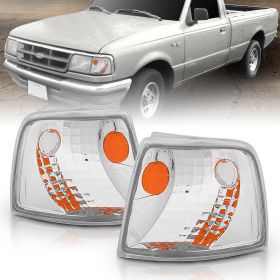 AmeriLite Clear Corner Turn Signal Lights Set For 1993-1997 Ford Ranger - Passenger and Driver Side