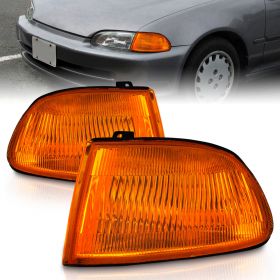AmeriLite 2/3 Door Replacement Corner Lights Amber Vision Pair For 92-95 Honda Civic - Passenger and Driver Side