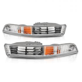 AmeriLite for 1994-1997 Acura Integra Euro Chrome Replacement Bumper Parking Lights Pair - Passenger and Driver Side