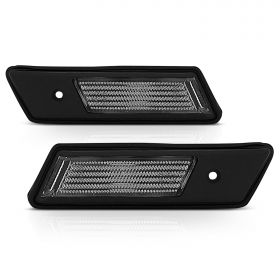 AmeriLite for 1992-1996 BMW E36 3-Series 318/328/325/323 Black Side Marker Fender Lights Pair - Driver and Passenger Side