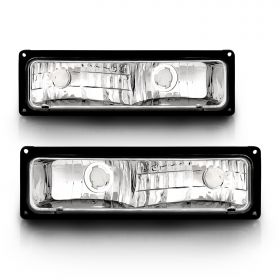 AmeriLite Pack/Signal Lights Black Frame For Chevy Full Size - Passenger and Driver Side