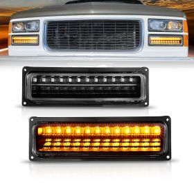 AmeriLite Black Parking Lights For Full Size/Blazer/Suburban : Sierra/Yukon - Passenger and Driver Side